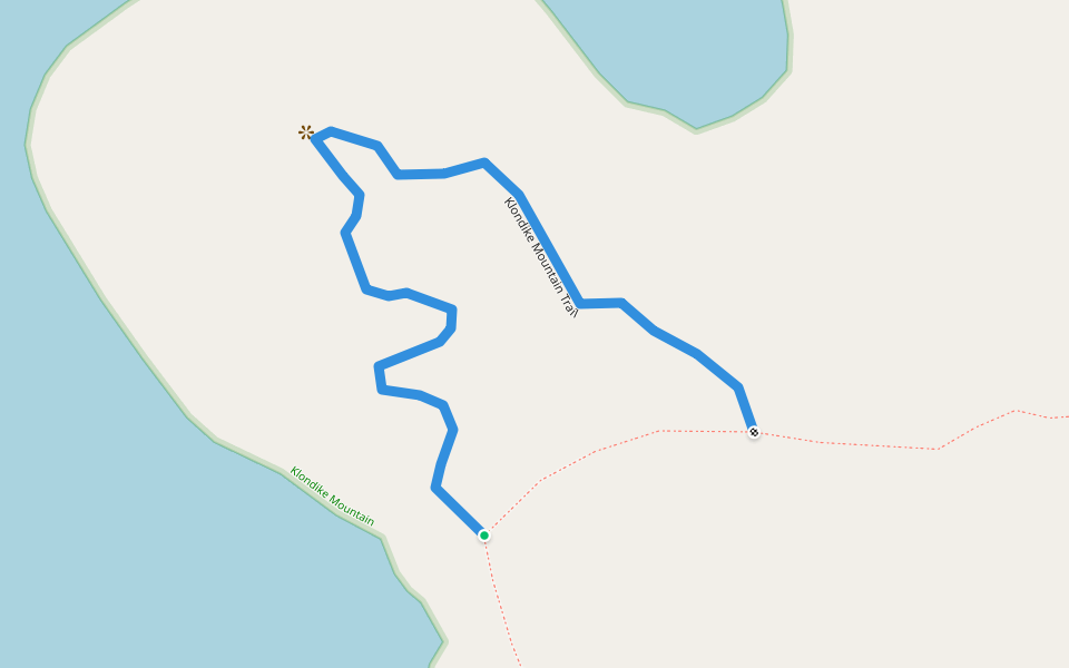 Klondike Mountain Trail walking route map in Lubec