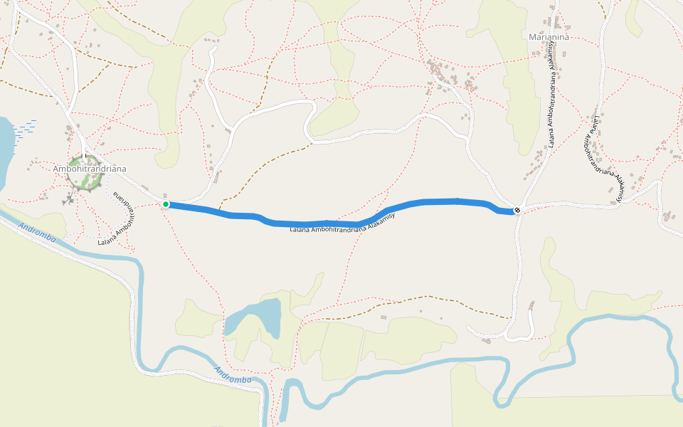 Lalana Ambohitrandriana Alakamisy walking route map in Amborona