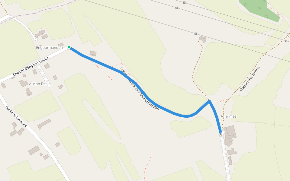 Chemin Rural 8 dit d'Engourmandon walking route map in Pavie