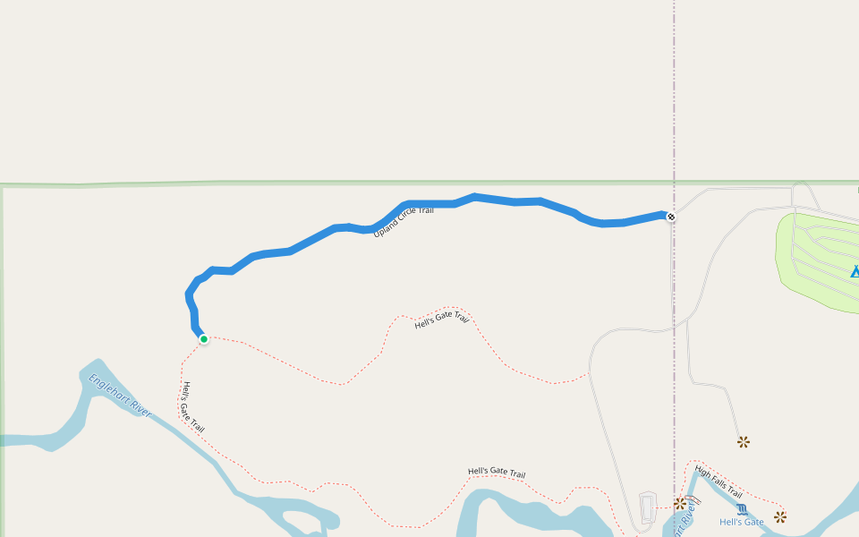 Upland Circle Trail walking route map in Englehart