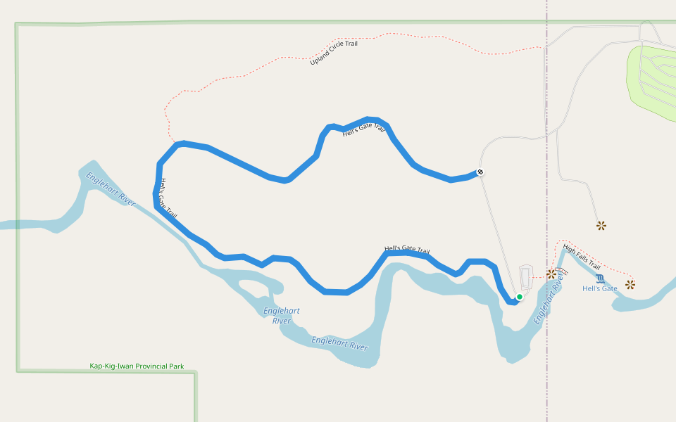 Hell's Gate Trail walking route map in Englehart