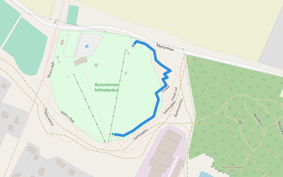 Snake walking route map in Pori