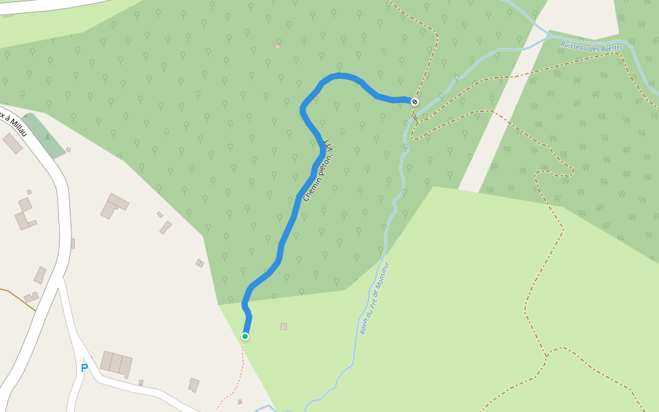 Chemin piéton, VTT walking route map in Castelnau-Pégayrols