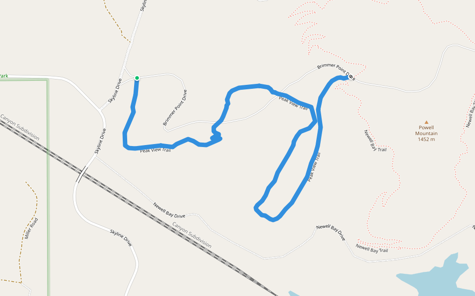 Peak View Trail walking route map in Hartville