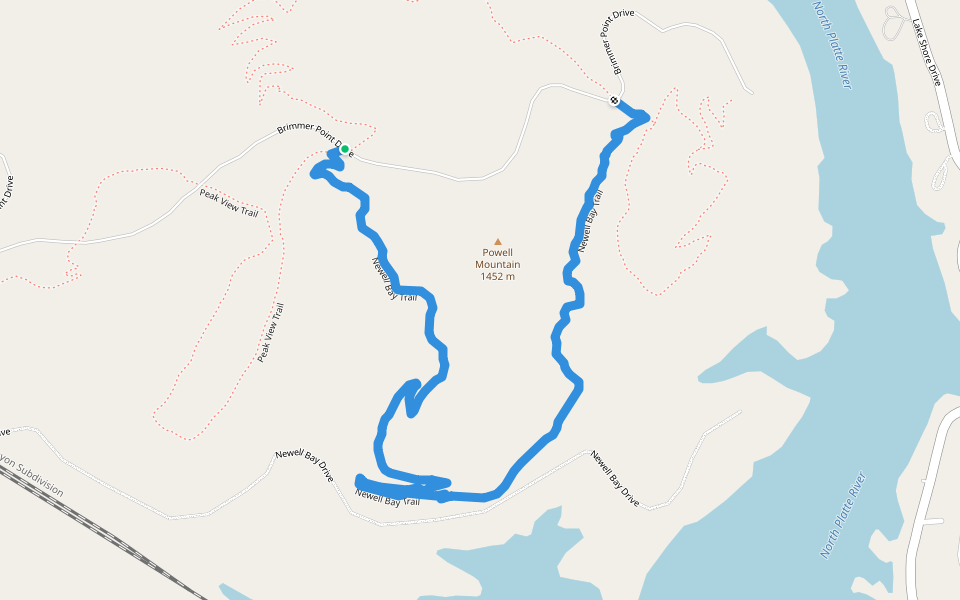 Newell Bay Trail walking route map in Hartville