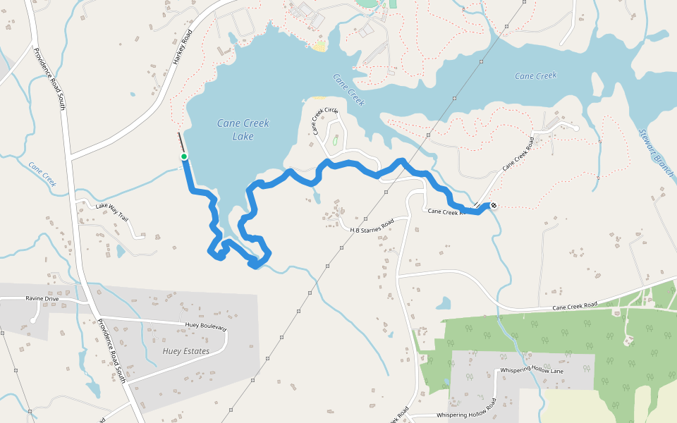 Campground Purple walking route map in Waxhaw