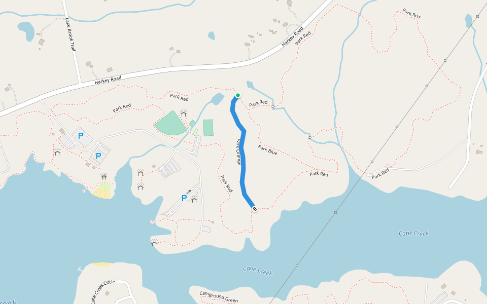 Park Orange walking route map in Waxhaw