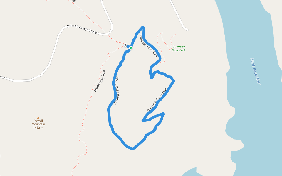 Brimmer Point Trail walking route map in Hartville