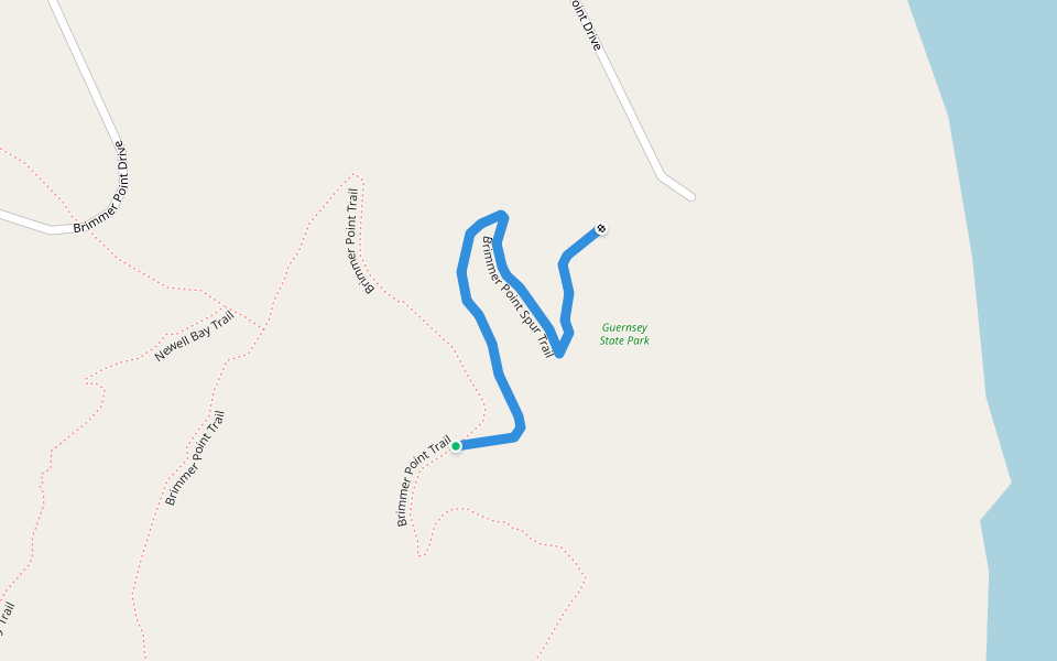 Brimmer Point Spur Trail walking route map in Hartville
