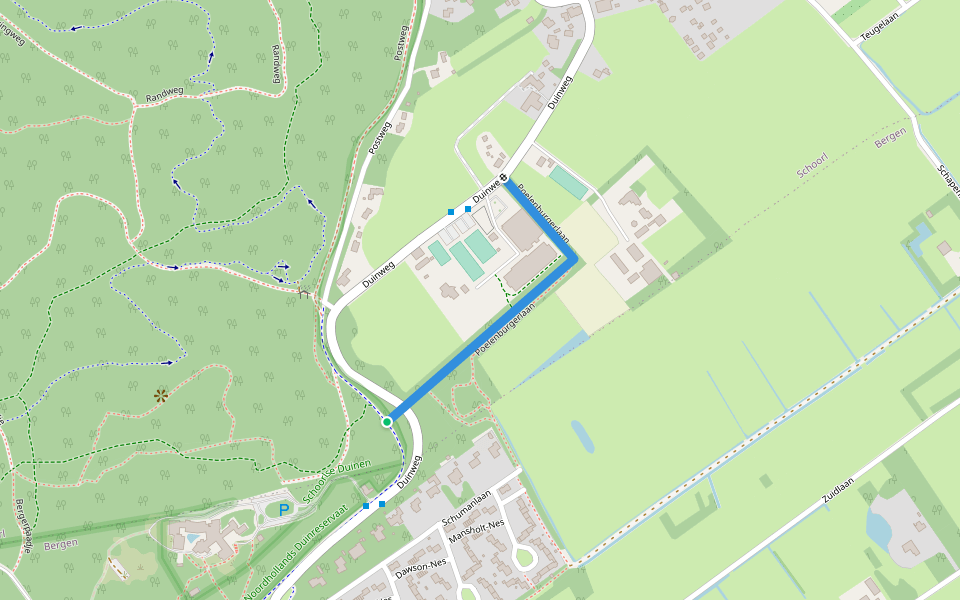 Poelenburgerlaan walking route map in Schoorl