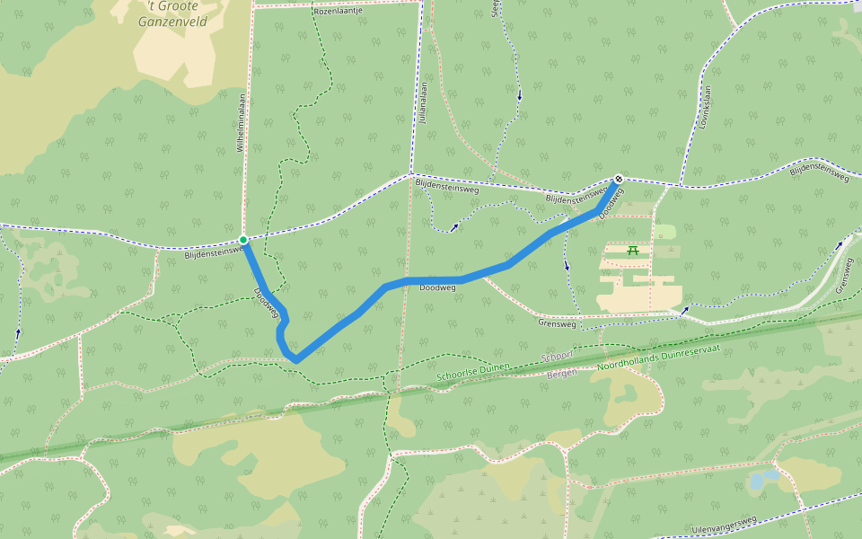 Doodweg walking route map in Schoorl
