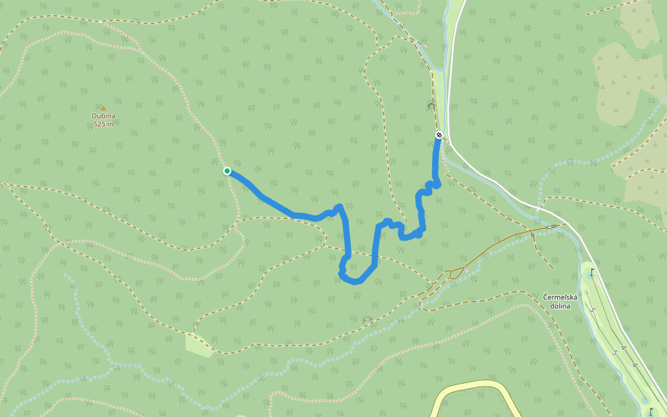 Veverička walking route map in Košice