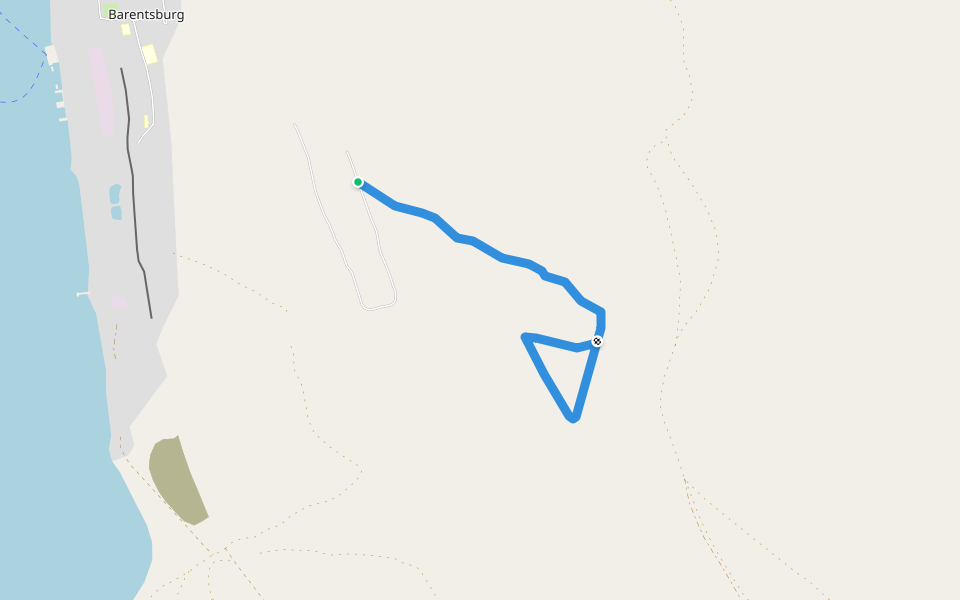 trail to Grønfjordfjellet - Olavsvarden walking route map in Barentsburg