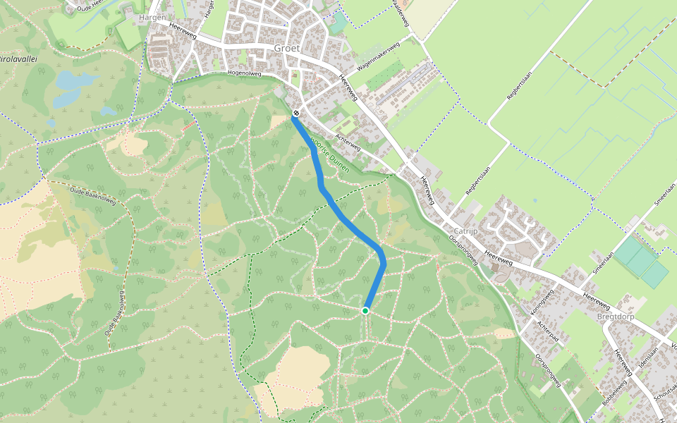 Groeterweg walking route map in Schoorl