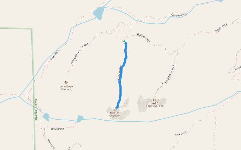 Red Tail Overlook walking route map in Divide