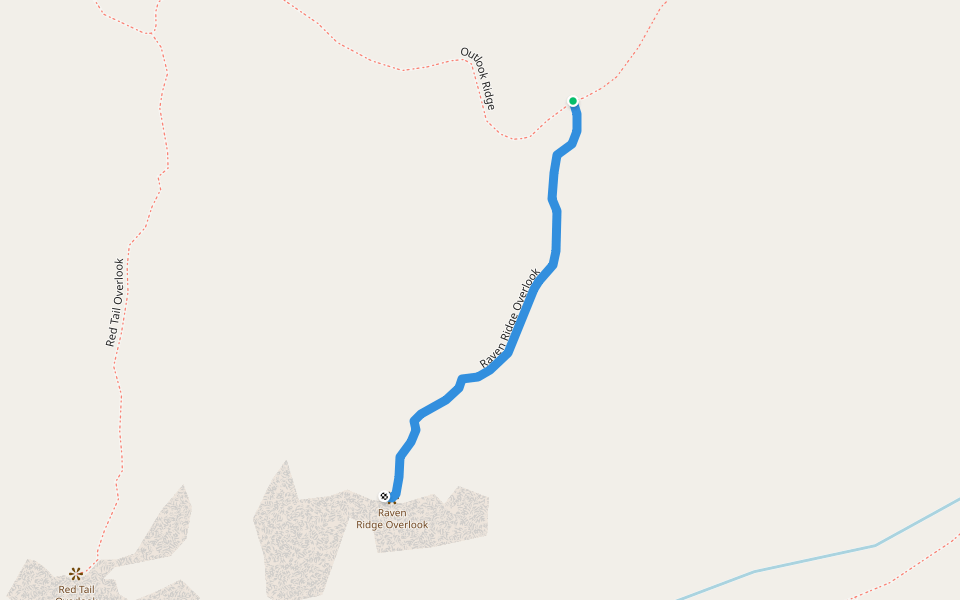 Raven Ridge Overlook walking route map in Divide