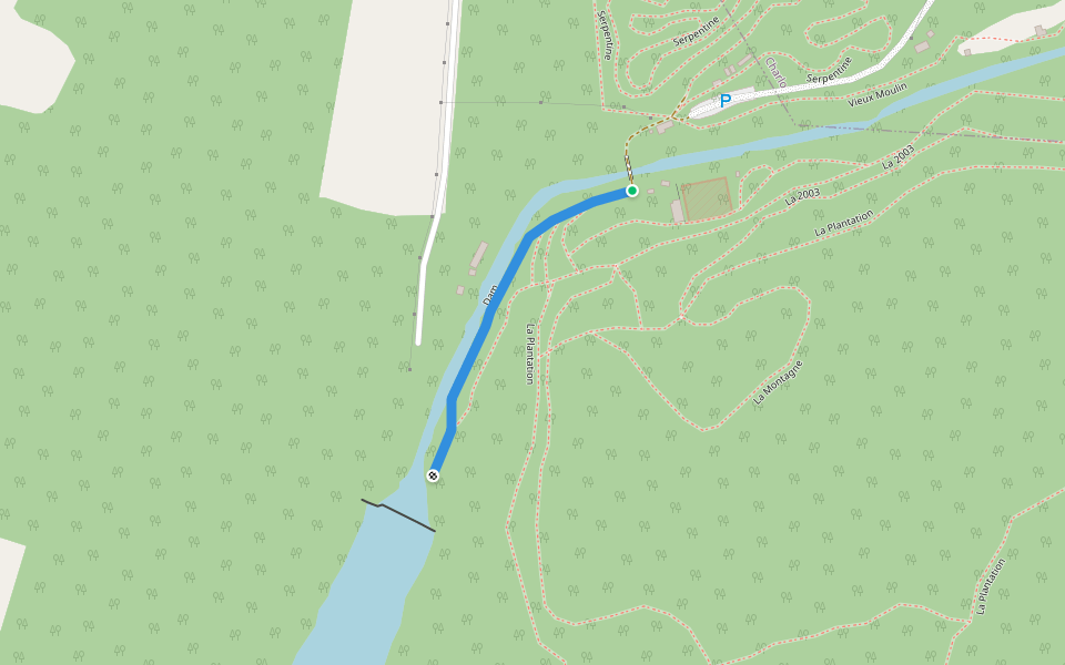 Dam walking route map in Charlo