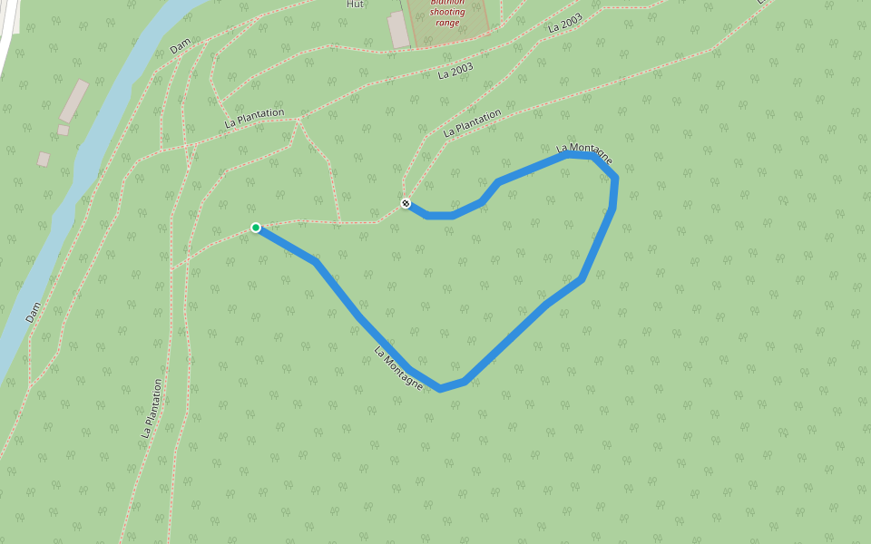 La Montagne walking route map in Charlo