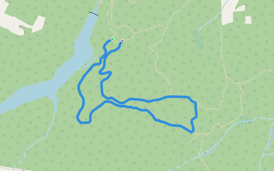 Bowater - Panoramique walking route map in Charlo