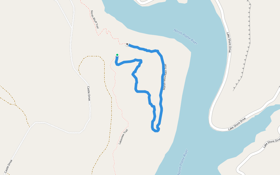 Marsh Mountain Trail walking route map in Hartville