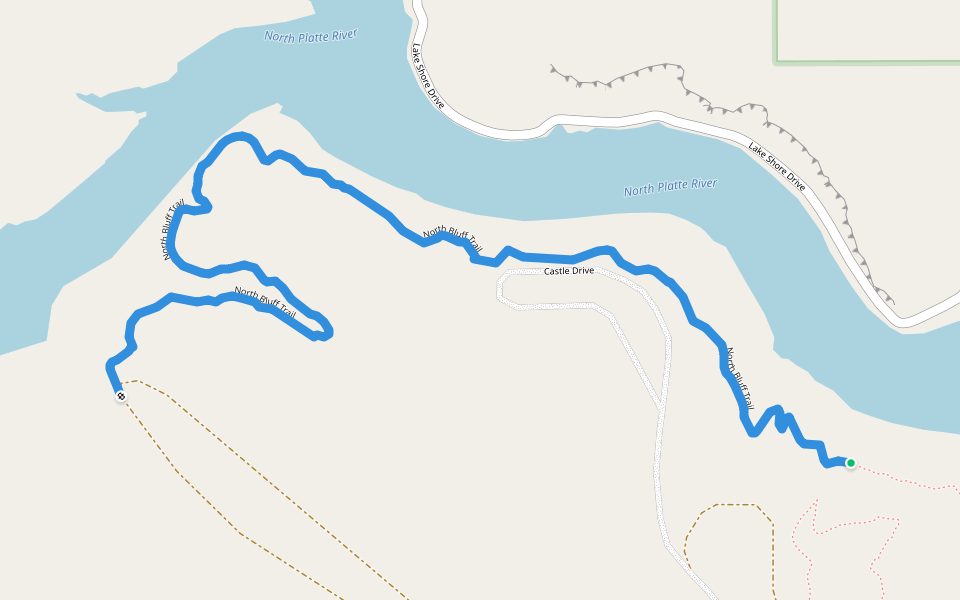 North Bluff Trail walking route map in Hartville