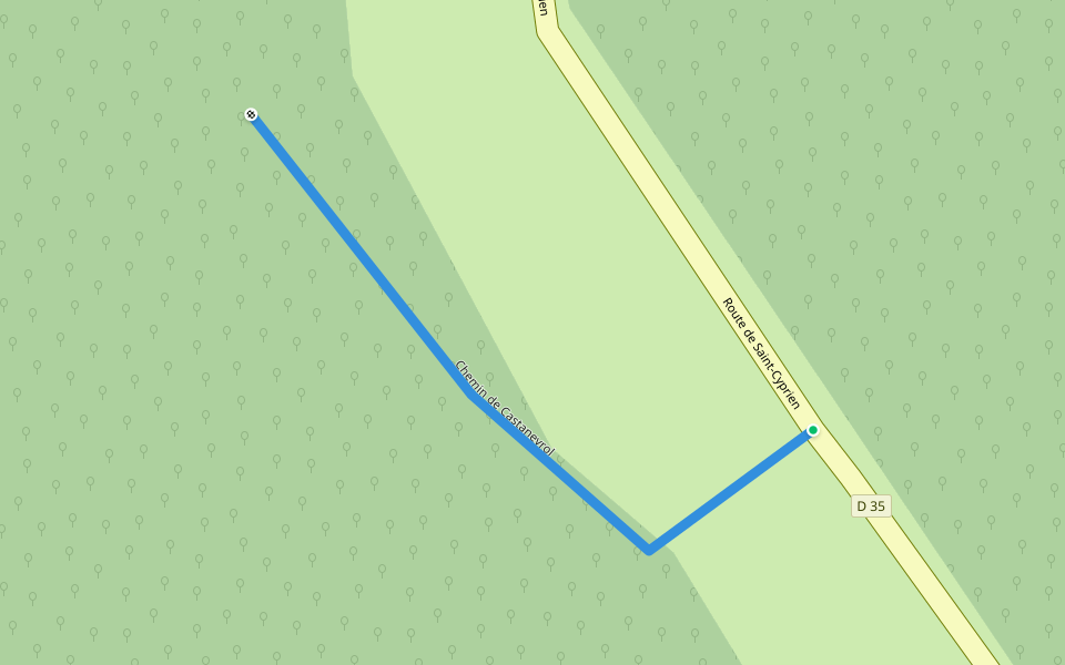 Chemin de Castaneyrol walking route map in Campagne