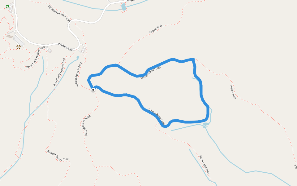 School Pond Loop walking route map in Divide