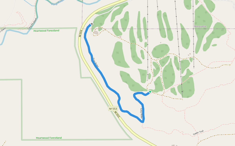 Easy Rider walking route map in Marquette