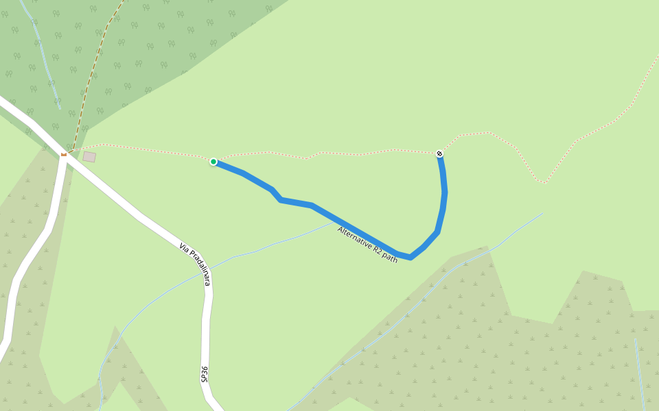 Alternative R2 path walking route map in Chiesa di Rossano
