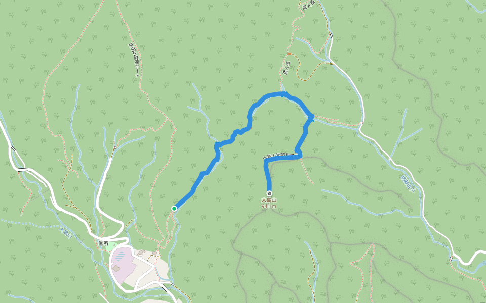 大島山堂所ルート walking route map in Takamori