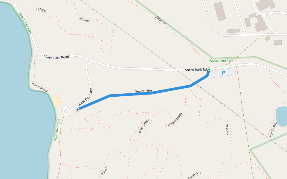 Sewer Line walking route map in Laconia