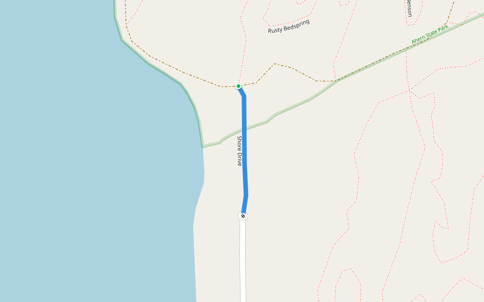 Shore Drive walking route map in Laconia