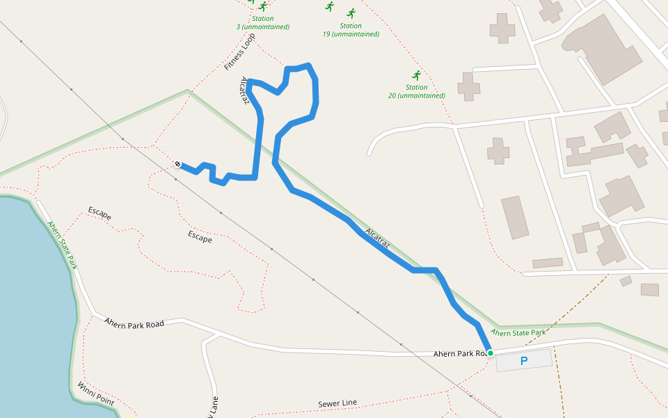 Alcatraz walking route map in Laconia