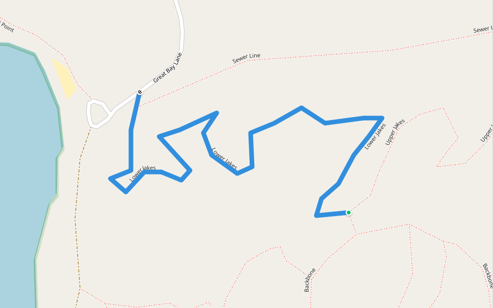 Lower Jakes walking route map in Laconia
