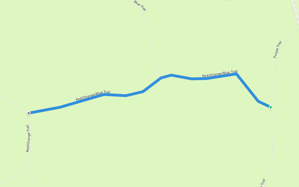 Red/Orange/Blue Trail walking route map in Parkers Prairie