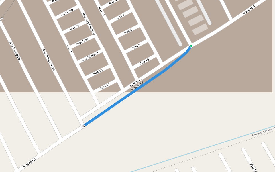 Avenida 3 walking route map in Macaé