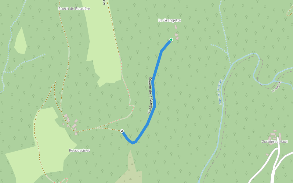 Chemin de la Grangette walking route map in Florentin-la-Capelle