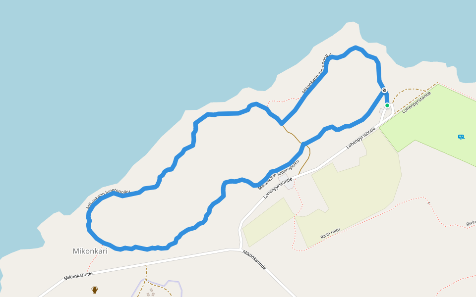 Mikonkarin luontopolku walking route map in Raahe
