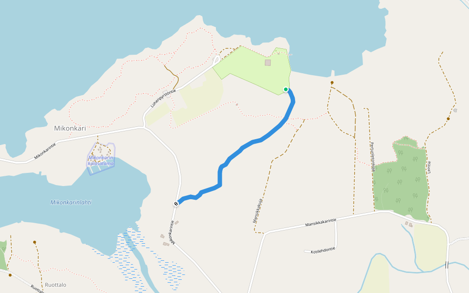 Parrin polku walking route map in Raahe