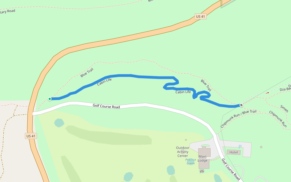 Cabin Life walking route map in Mohawk