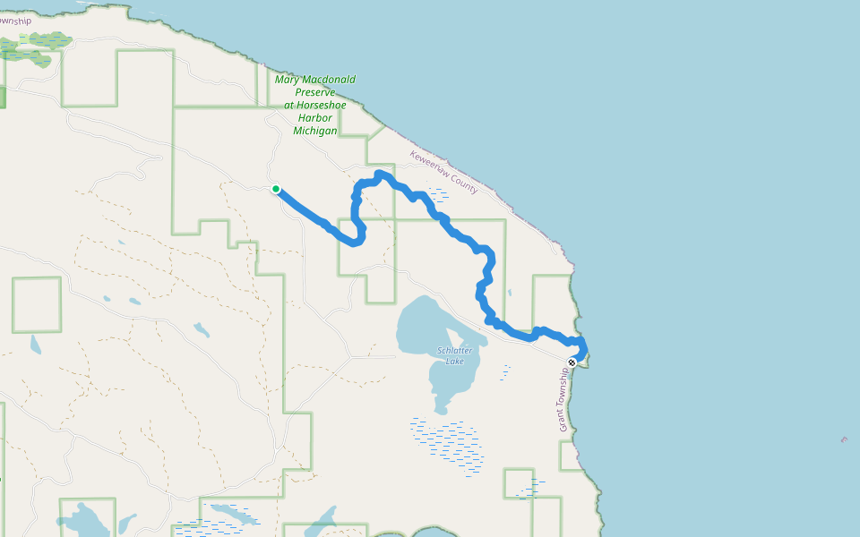 Keewenaw Point Trail (Phase 2) walking route map in Copper Harbor