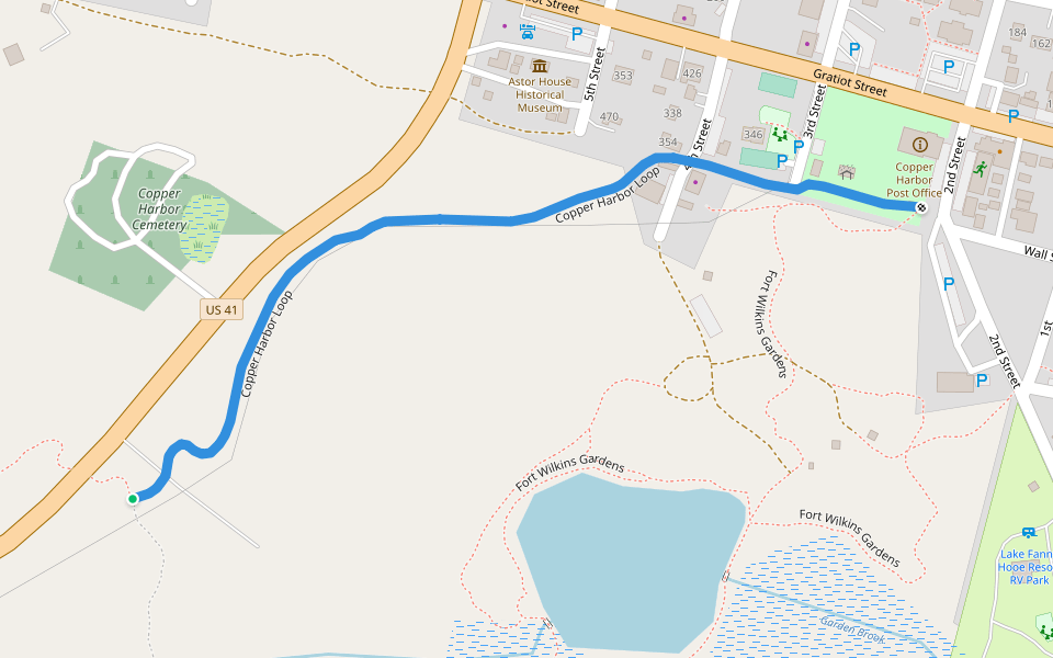 Copper Harbor Loop walking route map in Copper Harbor