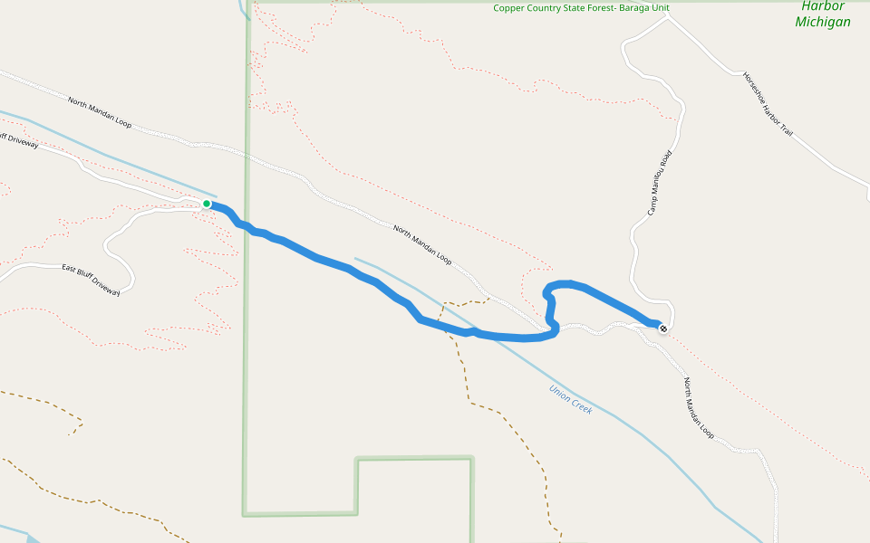 Keewenaw Point Trail walking route map in Copper Harbor