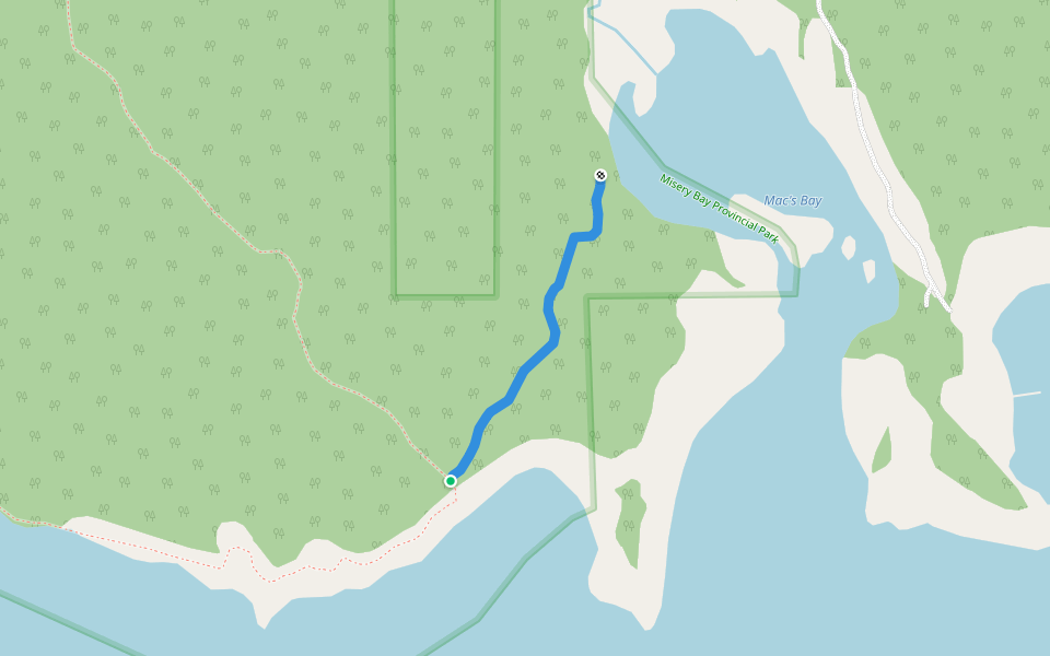 Mac's Bay Trail walking route map in Evansville