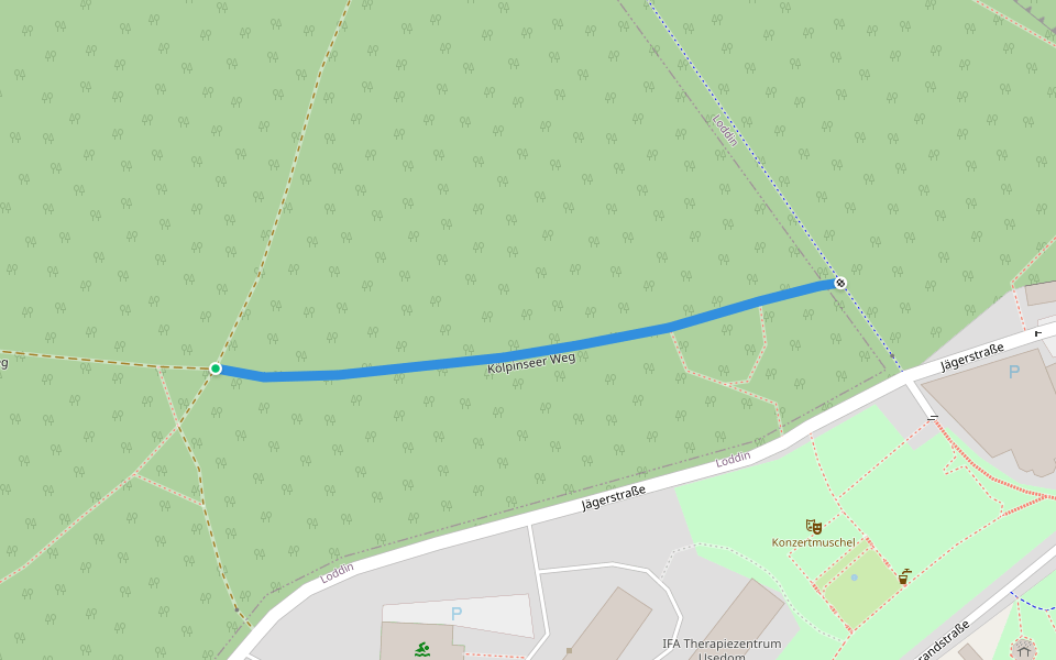 Kölpinseer Weg walking route map in Loddin