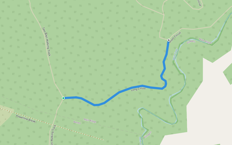 Long Circuit walking route map in Main Ridge