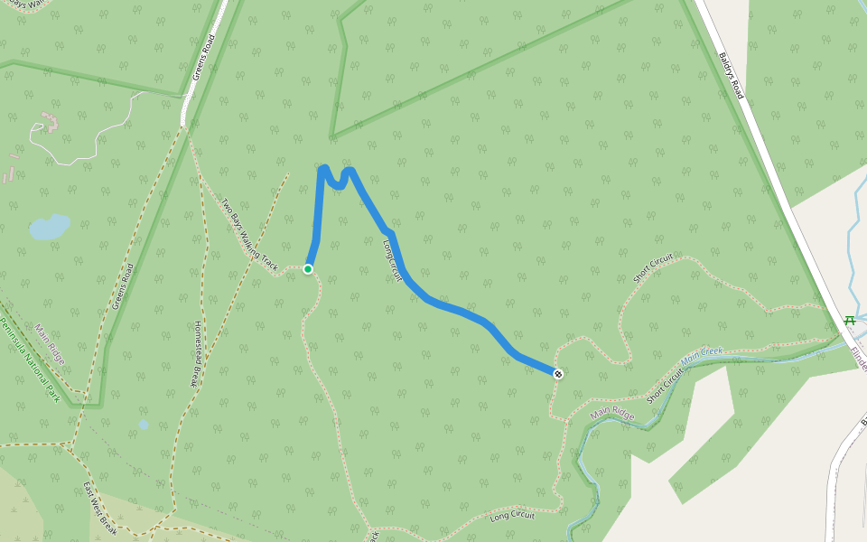 LongCircuit walking route map in Main Ridge