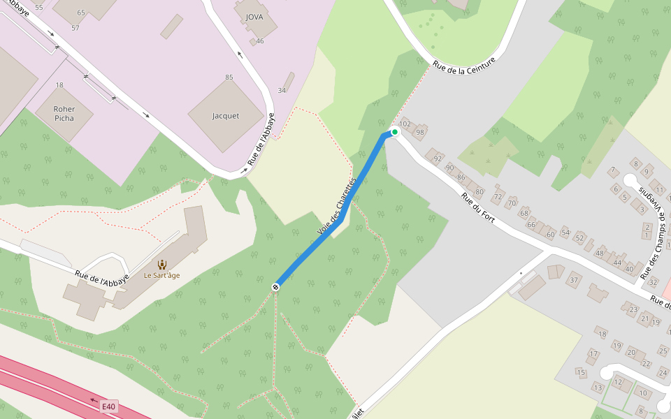 Voie des Charettes walking route map in Herstal