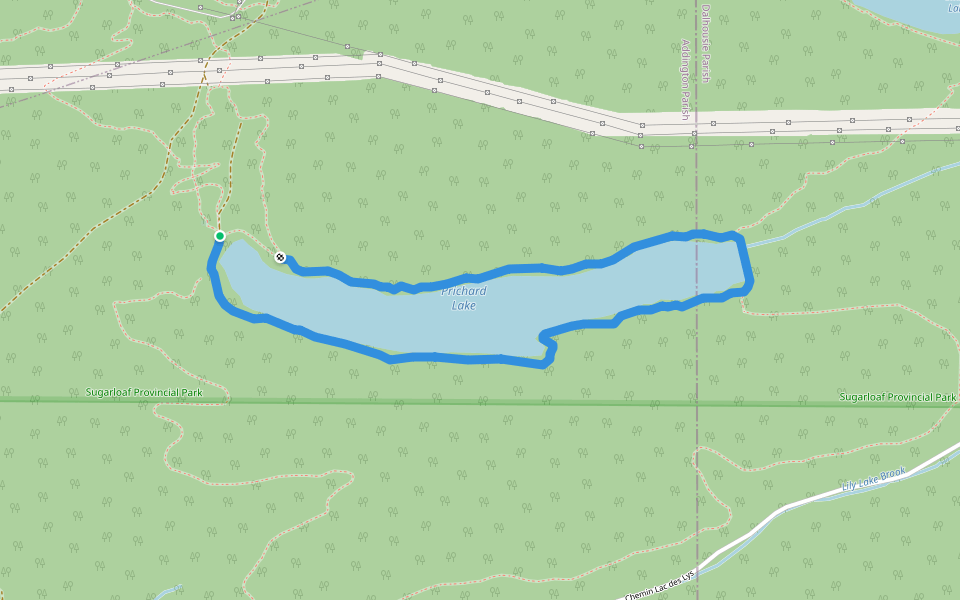 Trail #6 walking route map in Val-d'Amour