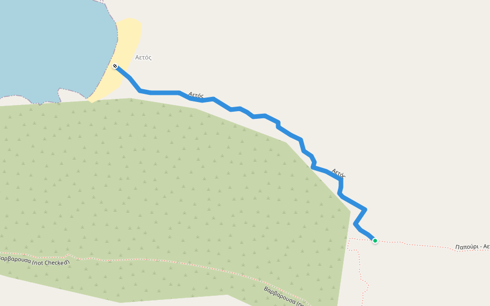 Αετός walking route map in Ermoupoli